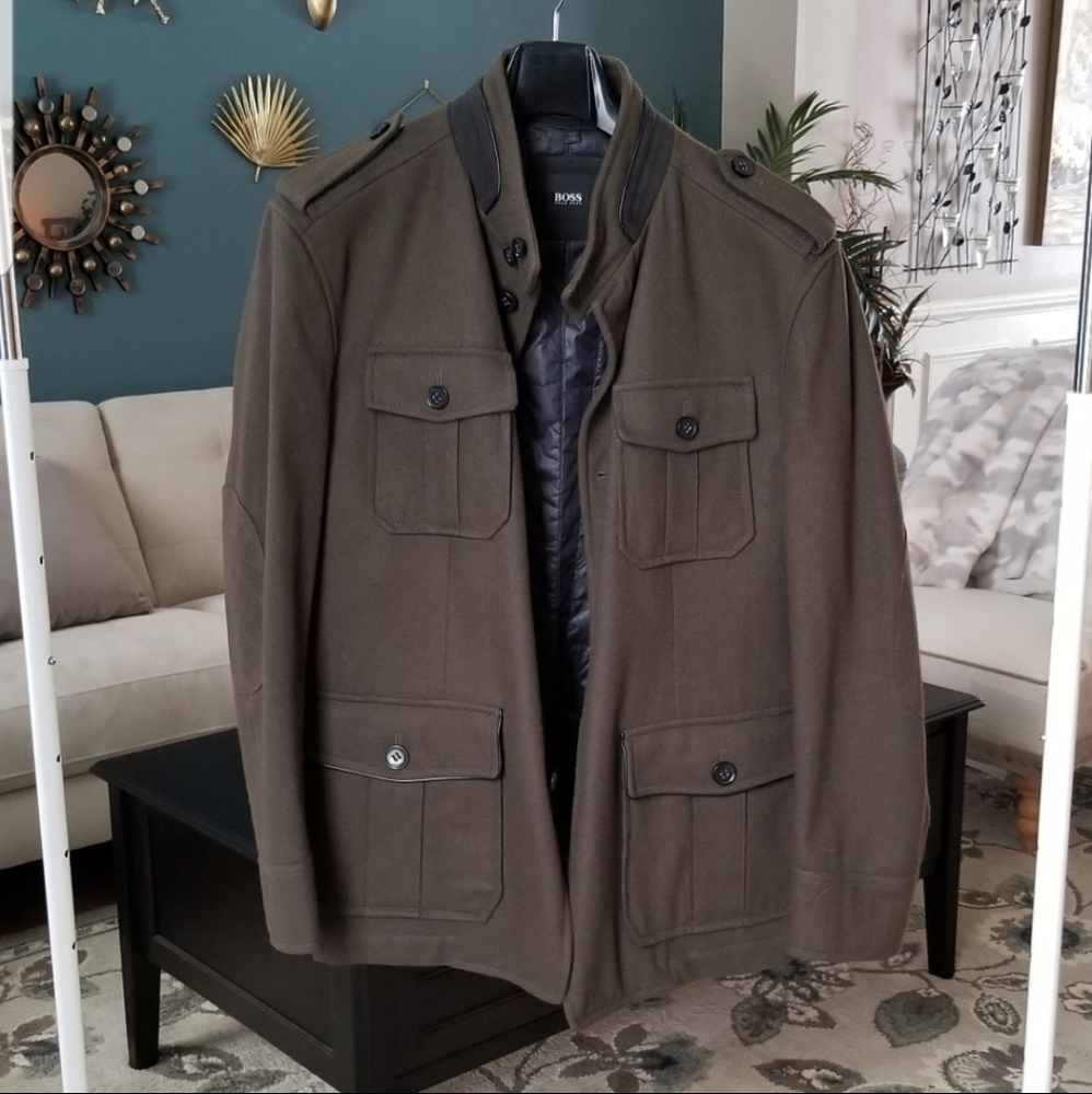 Hugo Boss Men's Military style Wool jacket